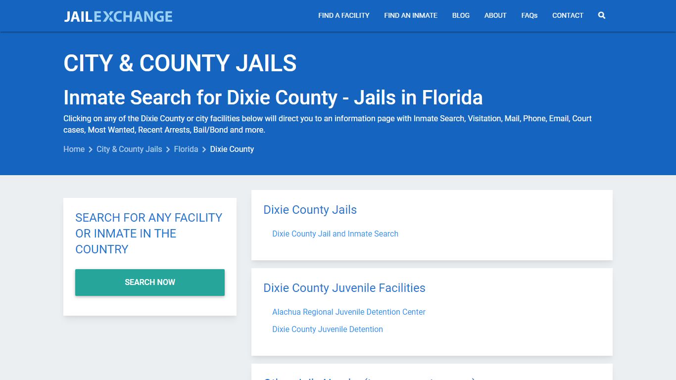 Inmate Search for Dixie County | Jails in Florida - Jail Exchange